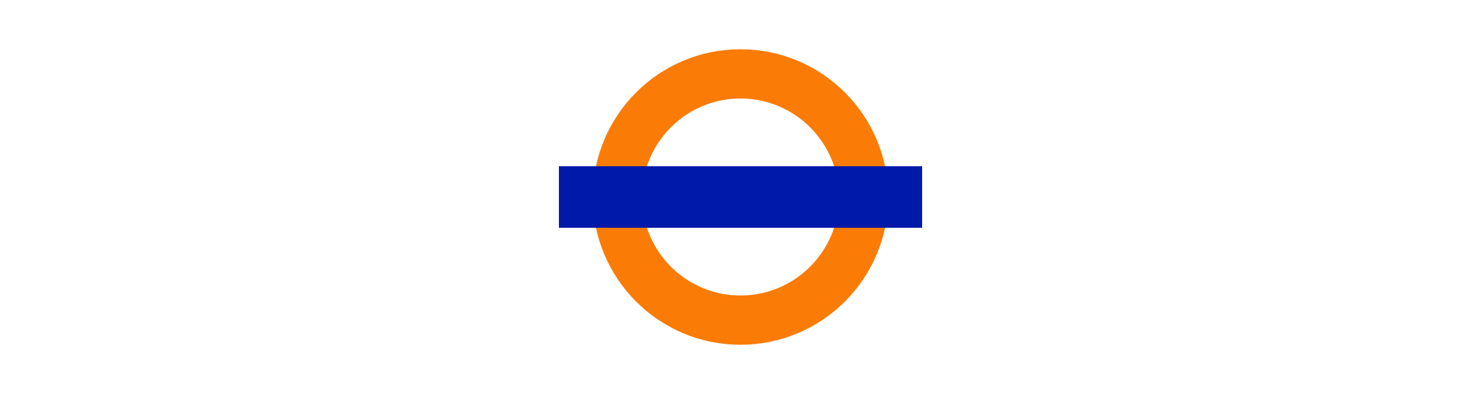 The official logo for the London Overground network.